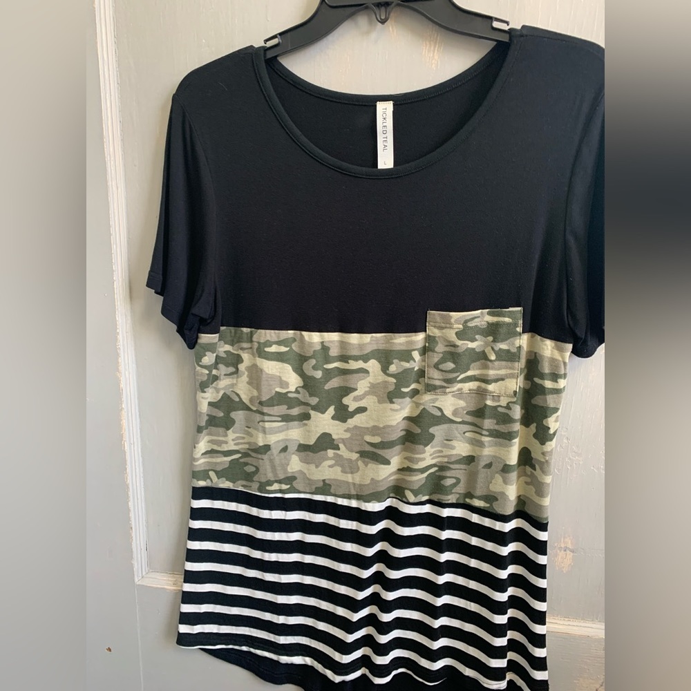 Colorblock Camo Tee